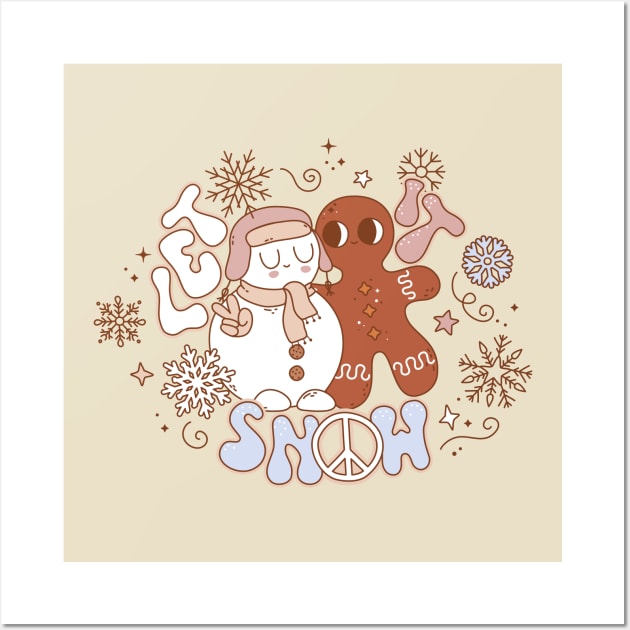 Let It Snow Gingerbread Snow Man Wall Art by Nova Studio Designs